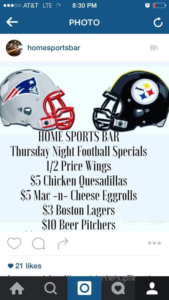 Home Sports Bar & Grill - Harrison, NJ menu_pic