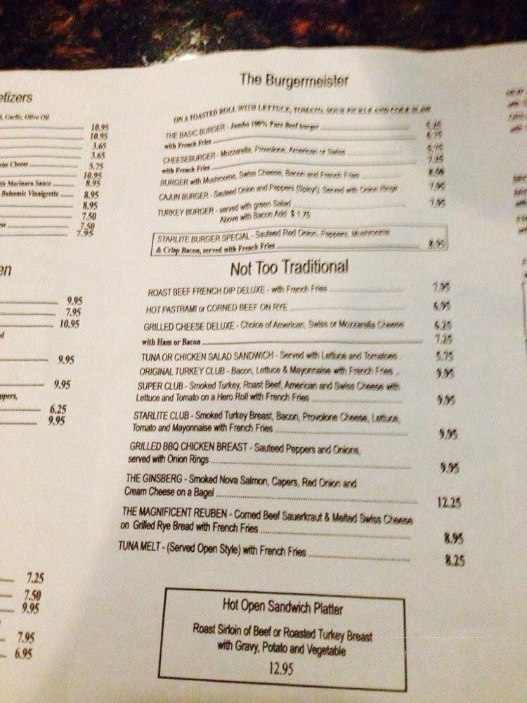 Starlight Restaurant - Newark, NJ menu_pic