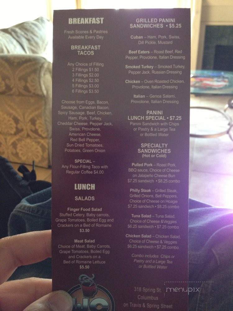 WC Beanery - Columbus, TX menu_pic