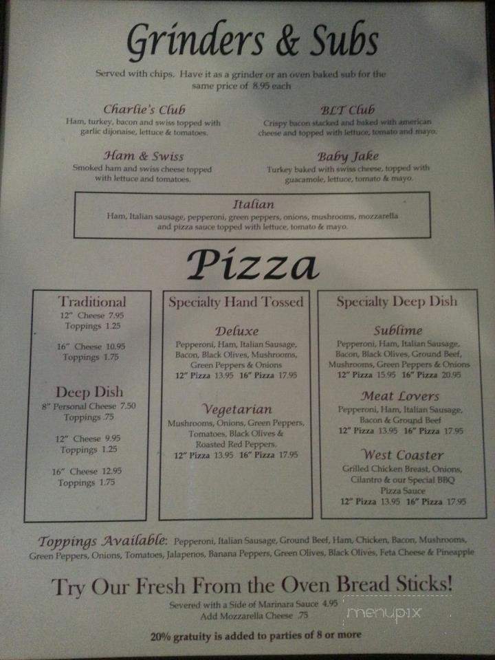 Charle's Bar & Grill - Westphalia, MI menu_pic