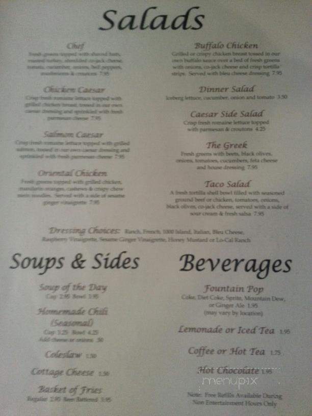 Charle's Bar & Grill - Westphalia, MI menu_pic