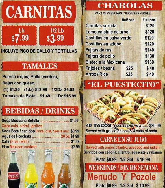 El Puesto - Cicero, IL menu_pic