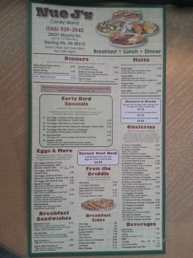 Nue J's Coney Island - Sterling Heights, MI menu_pic