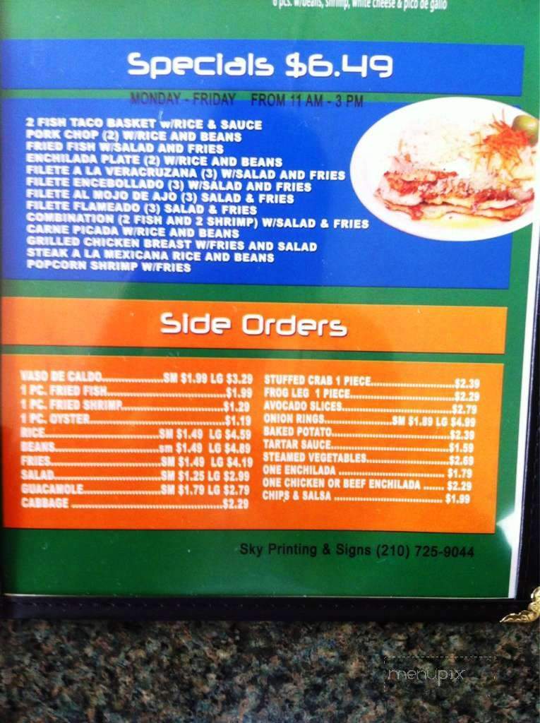 La Playa Seafood Restaurant - San Antonio, TX menu_pic