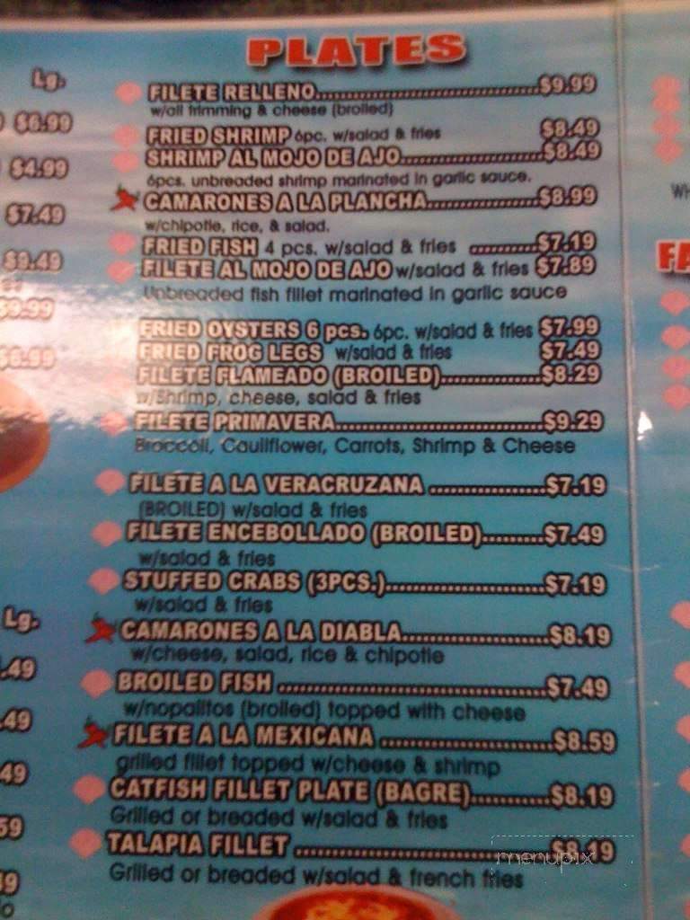 La Playa Seafood Restaurant - San Antonio, TX menu_pic