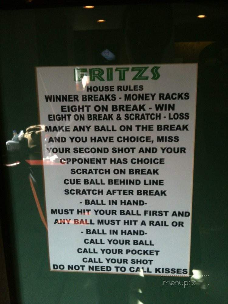 Fritz's Bar - Warminster, PA menu_pic