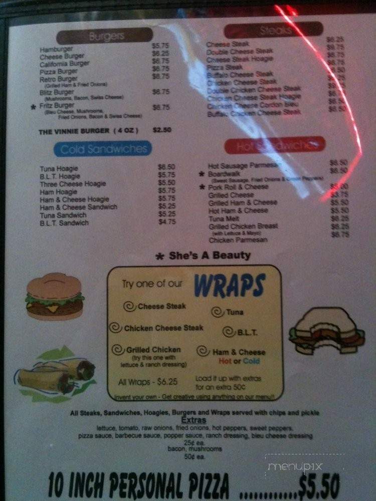 Fritz's Bar - Warminster, PA menu_pic
