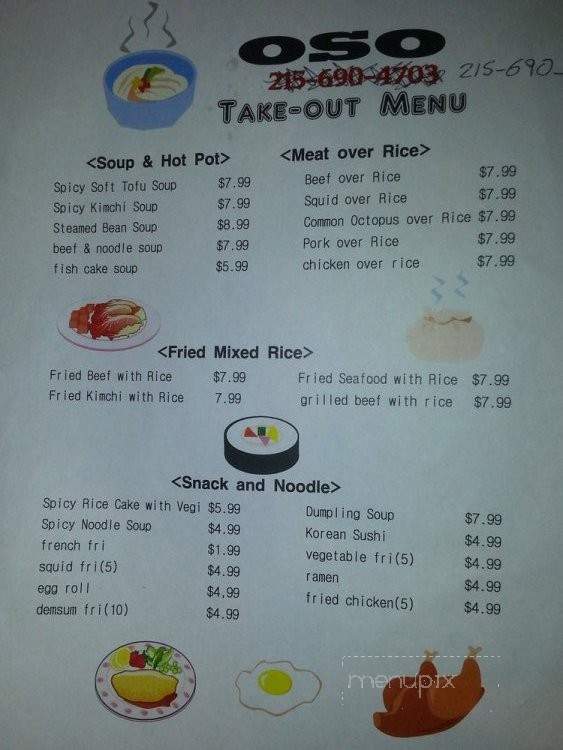 OSO Restaurant - Cheltenham, PA menu_pic