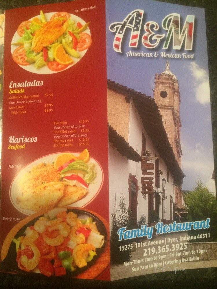 A&M Family Restaurant - Dyer, IN menu_pic