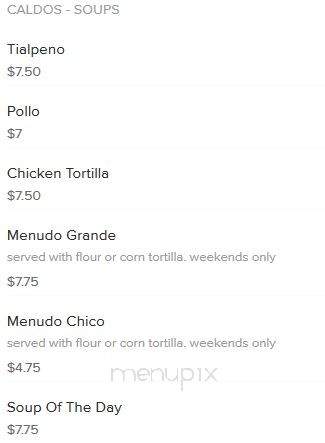Fiesta Mexicana - Tuscumbia, AL menu_pic