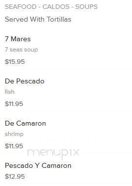 Fiesta Mexicana - Tuscumbia, AL menu_pic