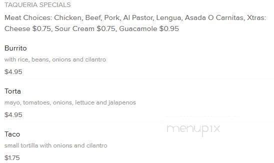 Fiesta Mexicana - Tuscumbia, AL menu_pic
