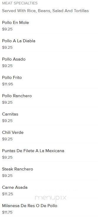 Fiesta Mexicana - Tuscumbia, AL menu_pic