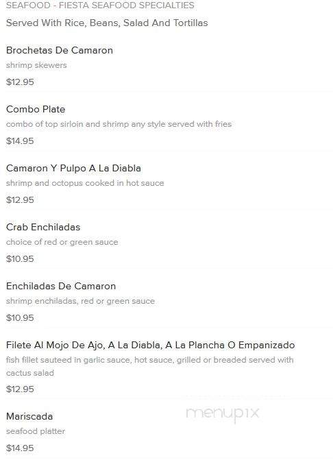 Fiesta Mexicana - Tuscumbia, AL menu_pic