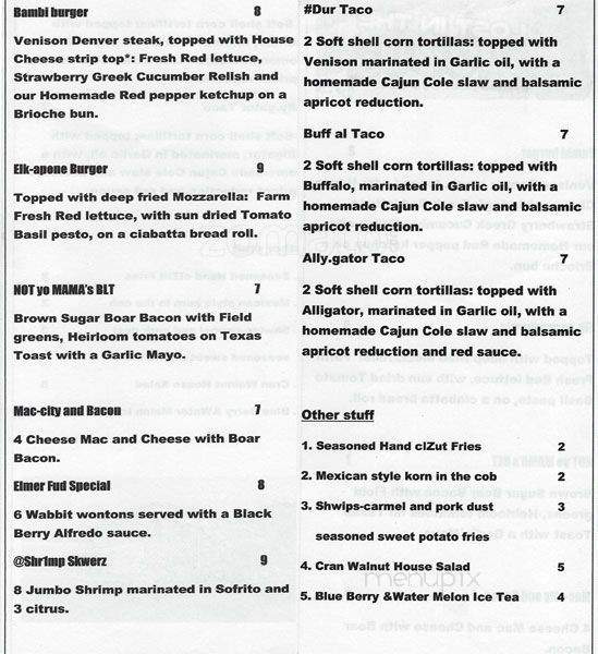 Lost in the Woods - Philadelphia, PA menu_pic
