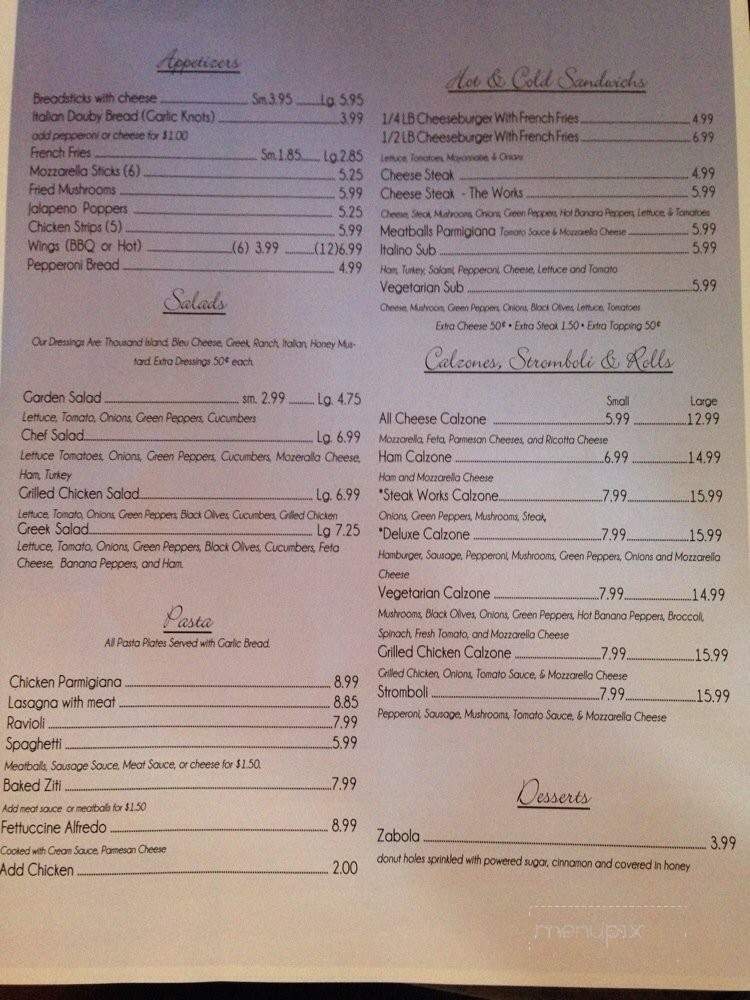 Italian Garden - Max Meadows, VA menu_pic