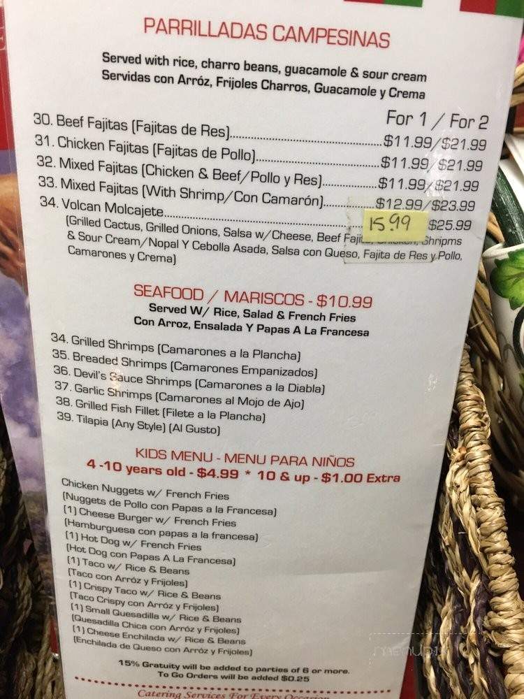 Los Campesinos Mexican Restaurant - Houston, TX menu_pic