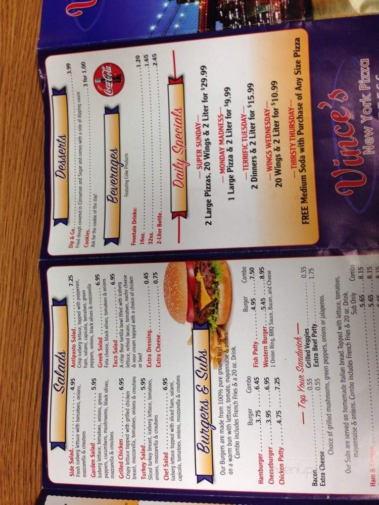 Vince's Pizza Express - Hagerstown, MD menu_pic