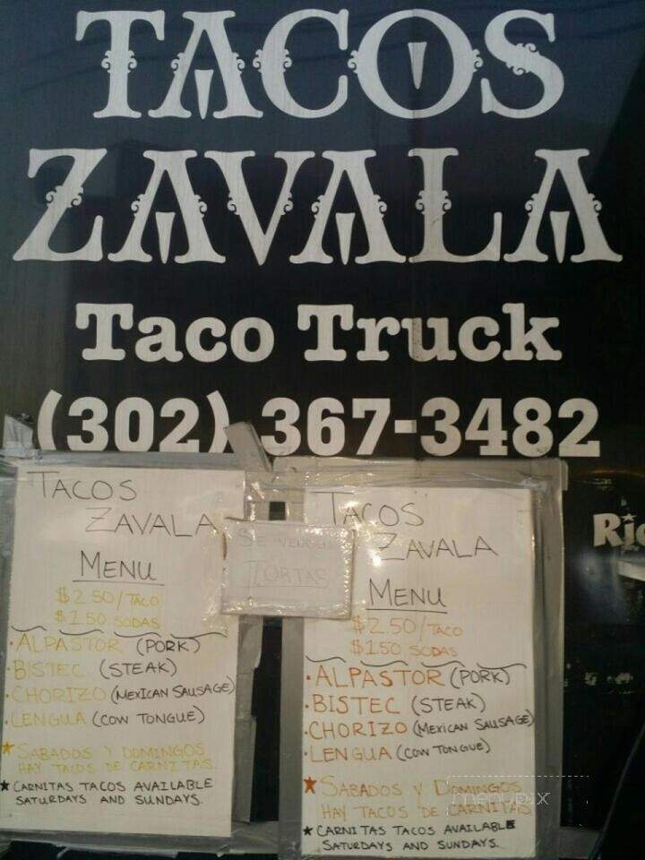 Tacos Zavala - Newark, DE menu_pic