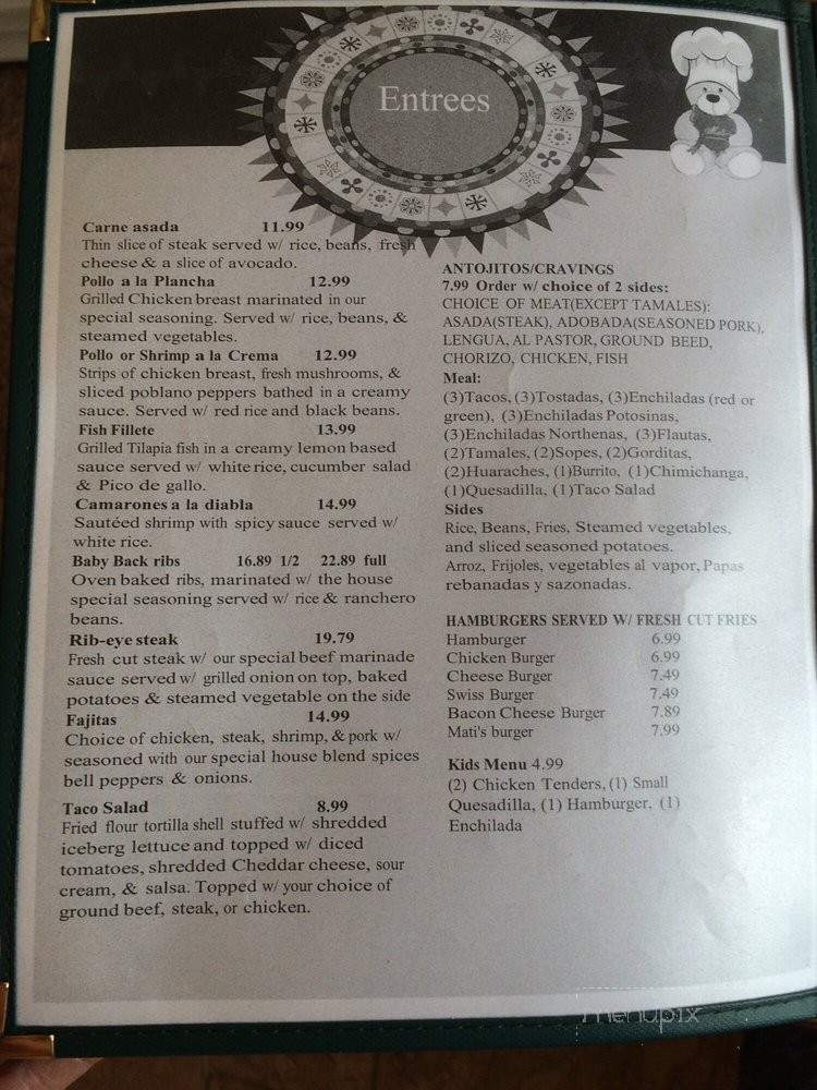 Mati's Kitchen Mexican Restaurant - Big Piney, WY menu_pic