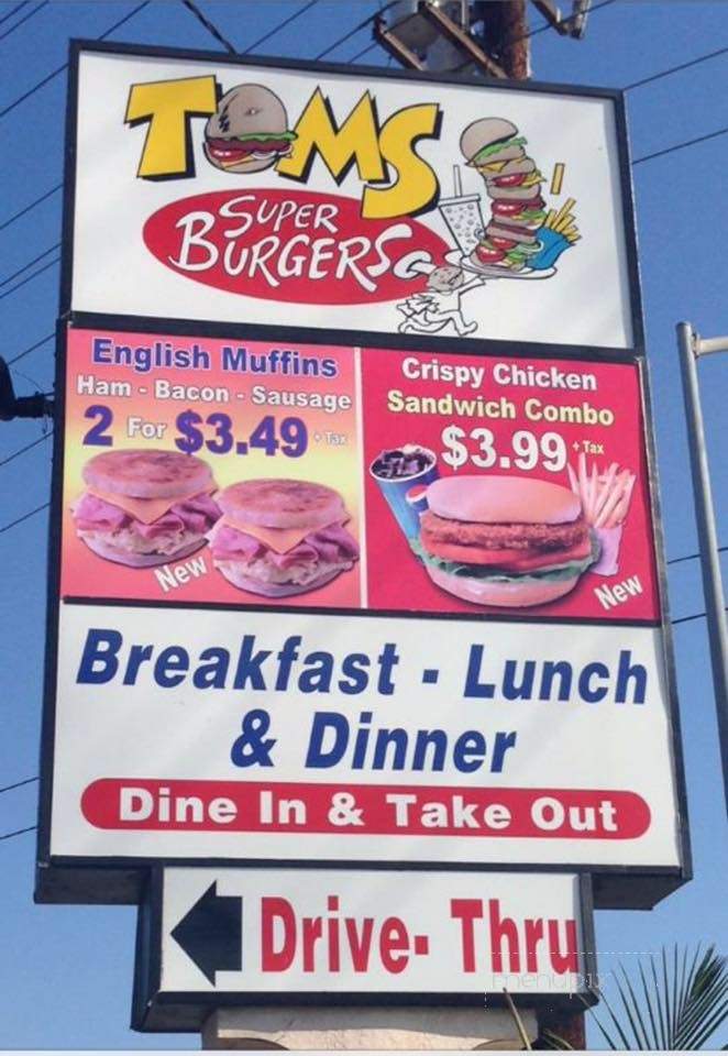 Tom's Super Burger - Gardena, CA menu_pic