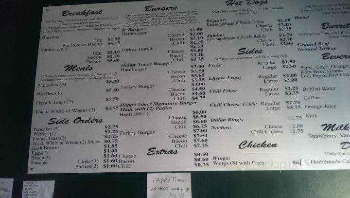 Happy Times Burgers - Los Angeles, CA menu_pic