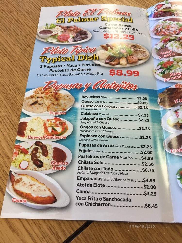 El Palmar Salvadoran Restaurant #2 - Los Angeles, CA menu_pic