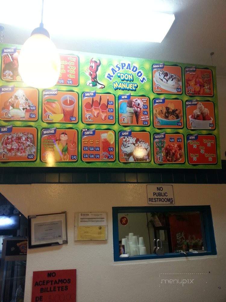Raspados Don Manuel - Los Angeles, CA menu_pic