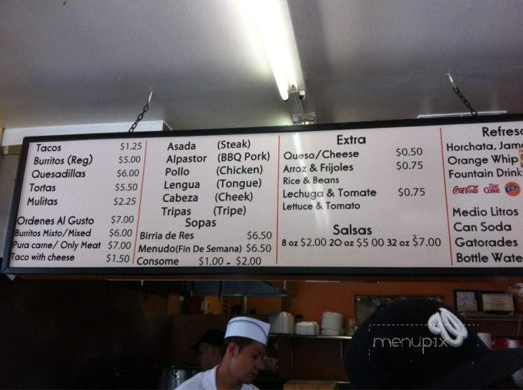 El Compita - Los Angeles, CA menu_pic