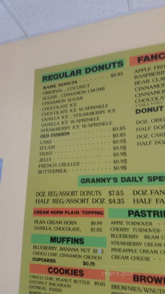 Granny's Donuts & Bakery - Oak Ridge, NC menu_pic