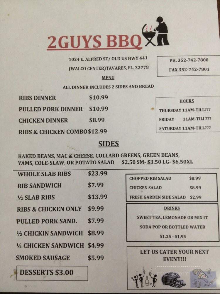 2Guys BBQ - Tavares, FL menu_pic