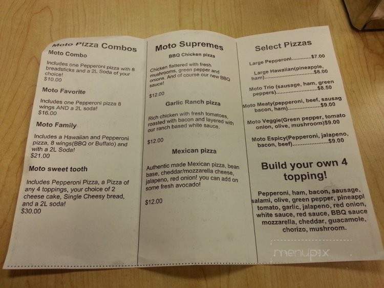 Moto Pizza - Vancouver, WA menu_pic