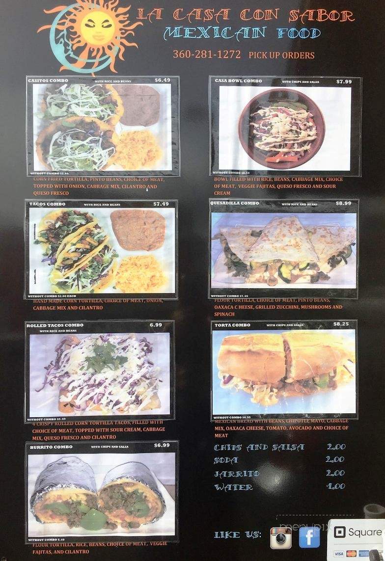 La Casa Con Sabor - Vancouver, WA menu_pic