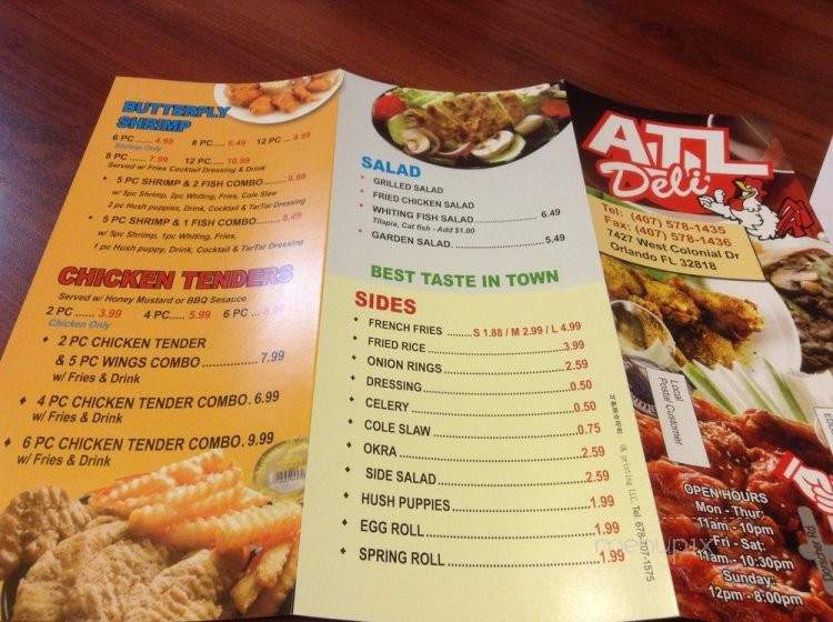 ATL Deli - Orlando, FL menu_pic