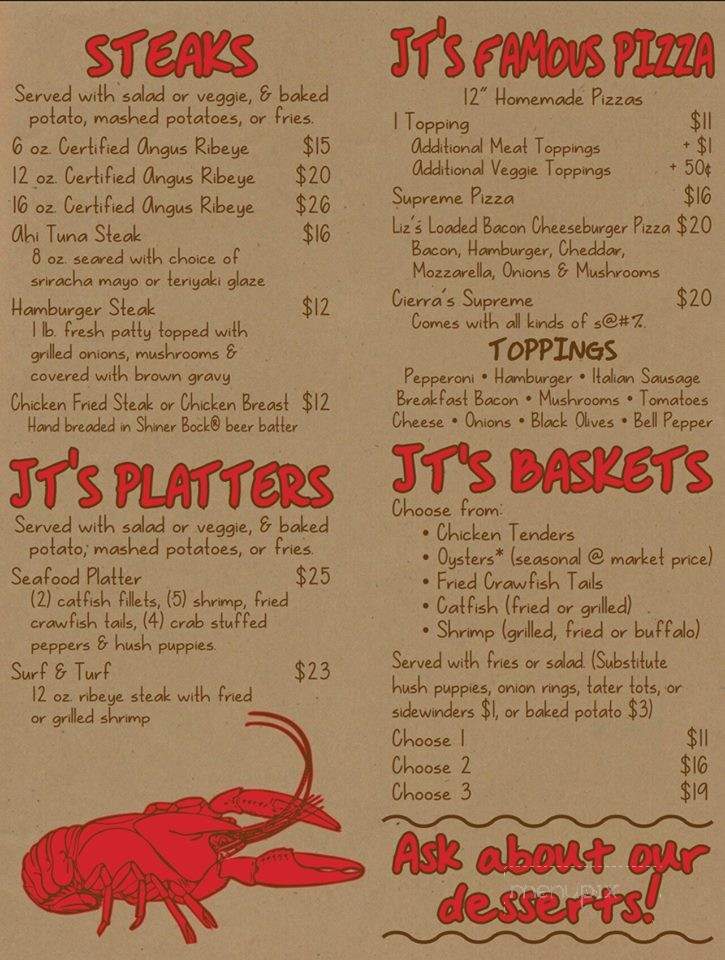 Online Menu of The Crawfish Place, Anahuac, TX