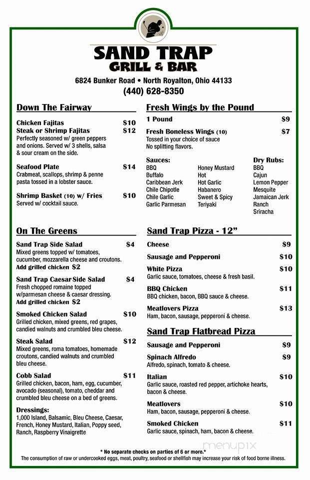 Sand Trap Grill & Bar - North Royalton, OH menu_pic