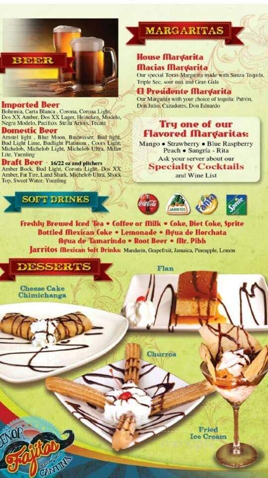 Senor Fajitas Mexican Grill & Cantina - Alpharetta, GA menu_pic