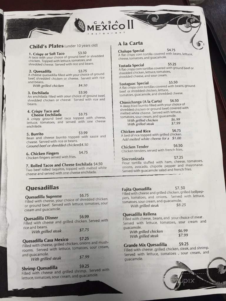 Casamexico 2 - Warner Robins, GA menu_pic