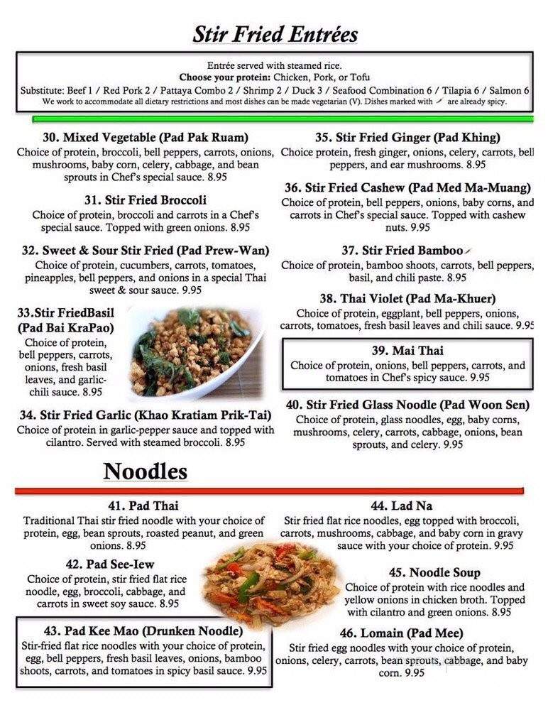 Pattaya Thai And Sushi - Rogers, AR menu_pic