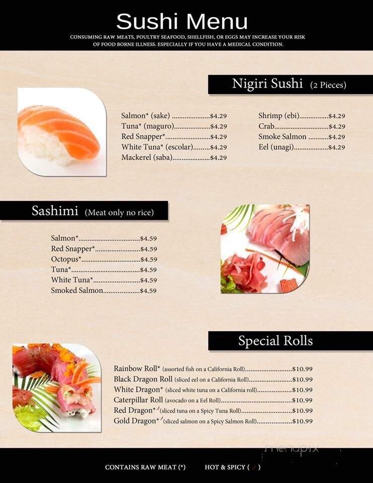 Pattaya Thai And Sushi - Rogers, AR menu_pic