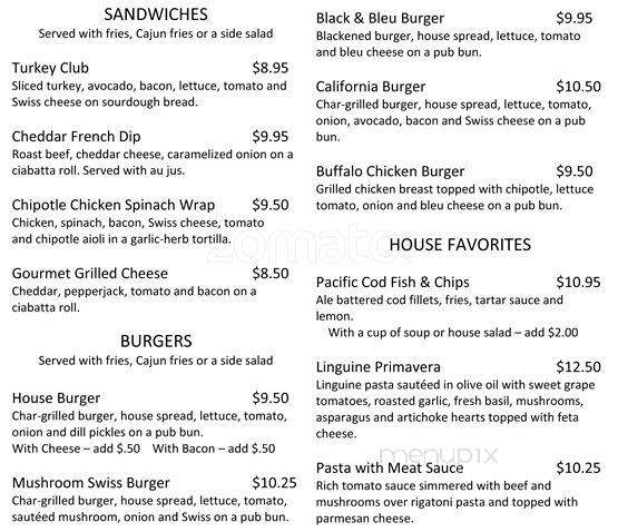 Sky Jockey Sports Bar - Portland, OR menu_pic
