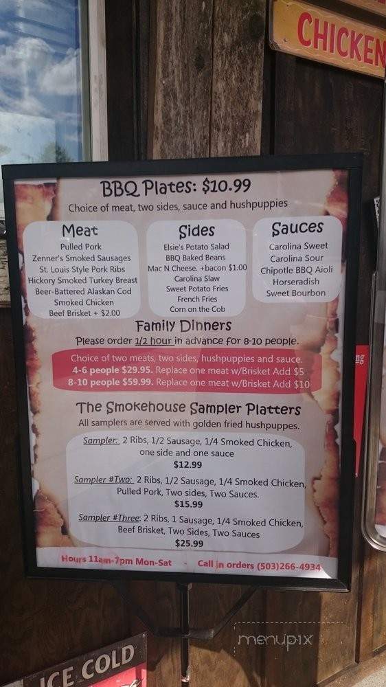 Smokehouse BBQ Company - Canby, OR menu_pic