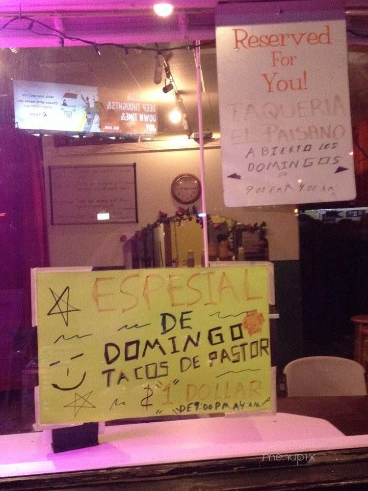El Paisano - Portlandia, OR menu_pic
