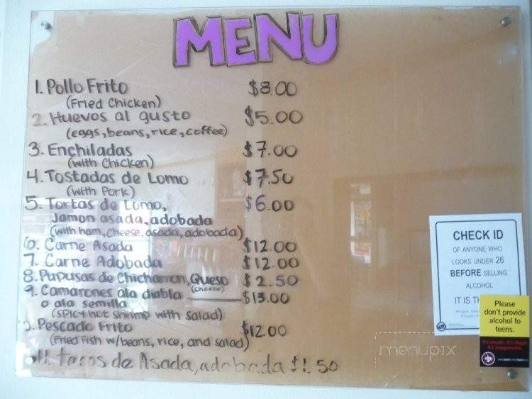 Pupuseria Rinconcito Centro Americano - Gresham, OR menu_pic
