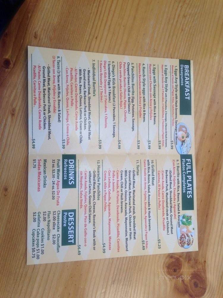 Panchito's - Albuquerque, NM menu_pic