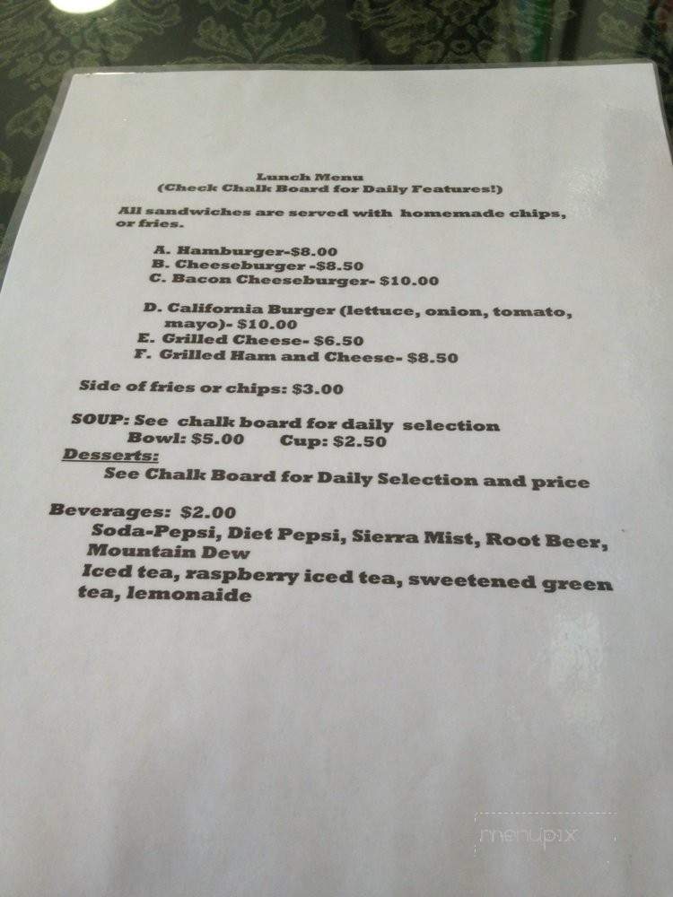 Old School Cafe - Mantorville, MN menu_pic
