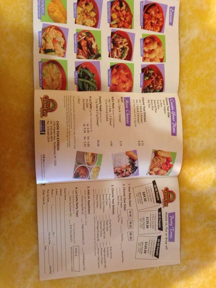 Chow Fun Express - Albany, NY menu_pic