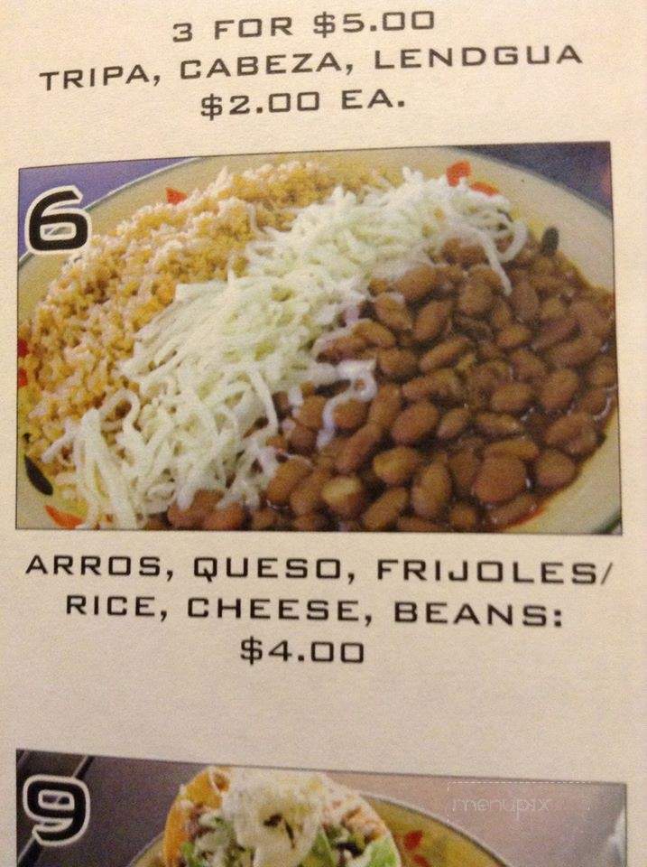 Taqueria - The Dalles, OR menu_pic