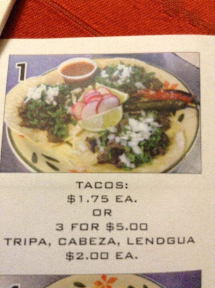 Taqueria - The Dalles, OR menu_pic