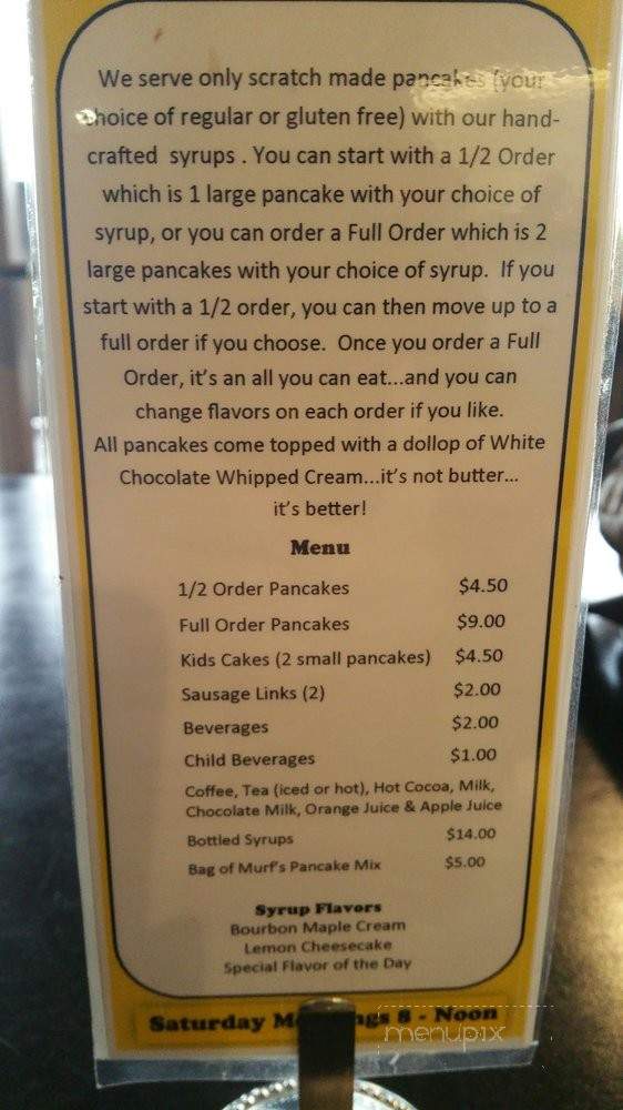 Murf's Marvelous Pancakes - Grants Pass, OR menu_pic